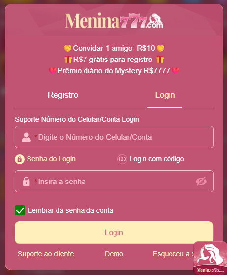 Recompensas VIP menina777.com